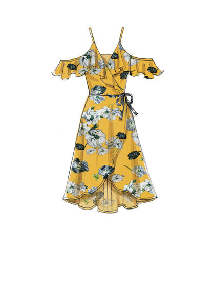 McCall's M7745 sewing pattern envelope for the women's wrap dress