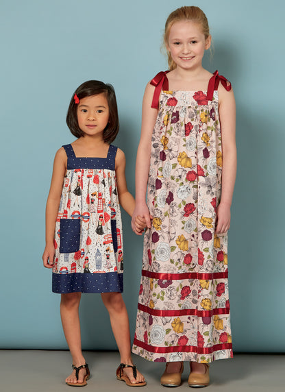 McCall's M7768 sewing pattern envelope for the girls' yoked pull-on dress