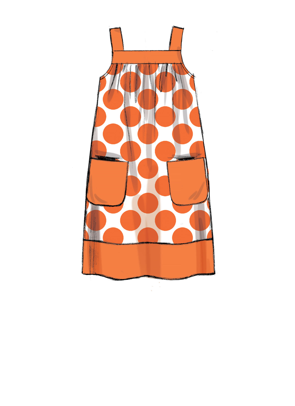 McCall's M7768 sewing pattern envelope for the girls' yoked pull-on dress