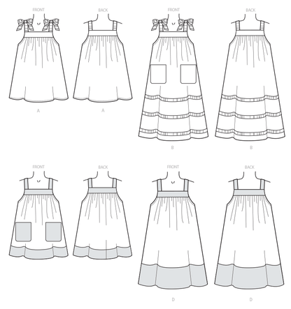 McCall's M7768 sewing pattern envelope for the girls' yoked pull-on dress