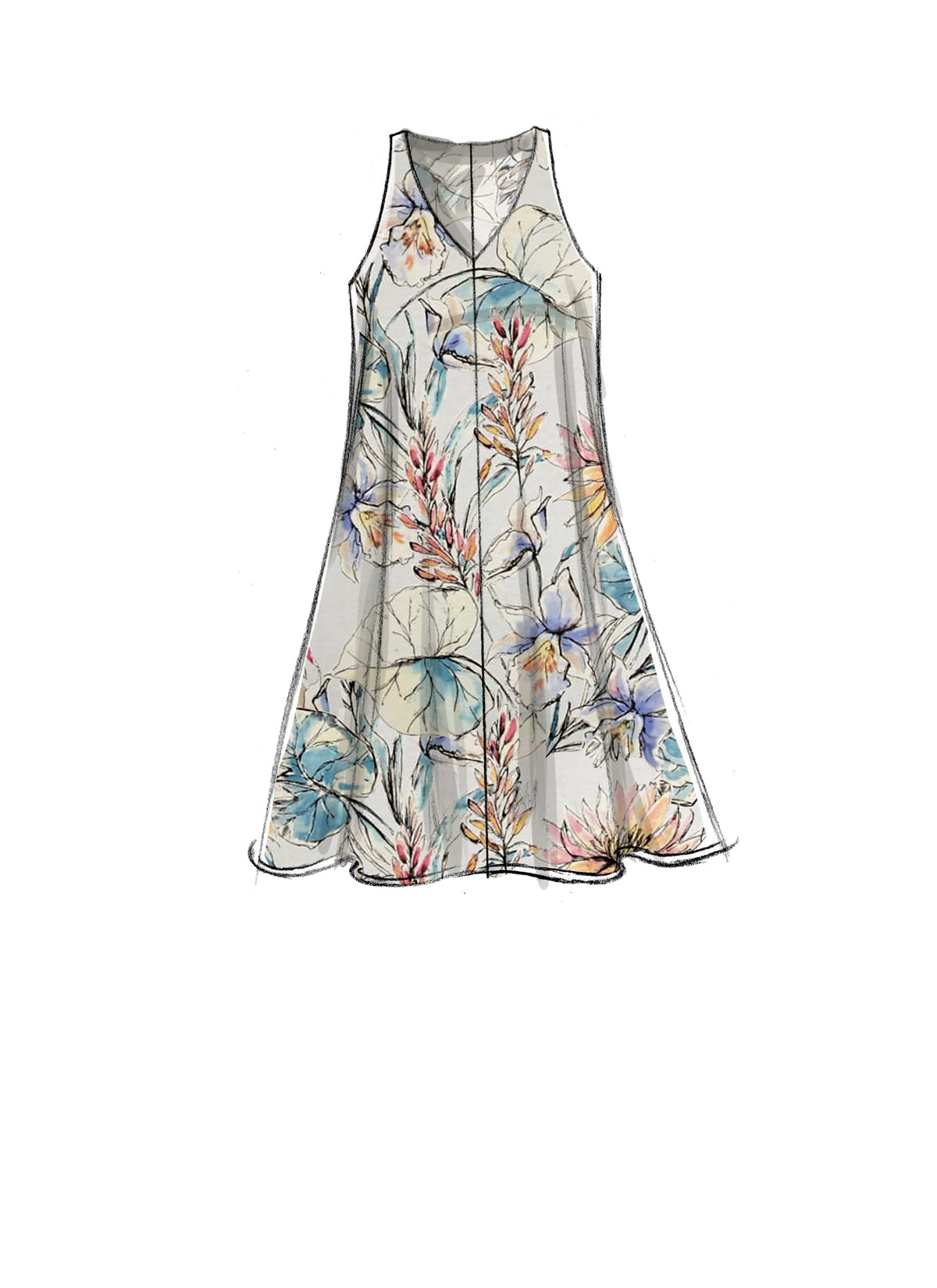 McCall's M7774 sewing pattern envelope for the women's loose pull-over dress