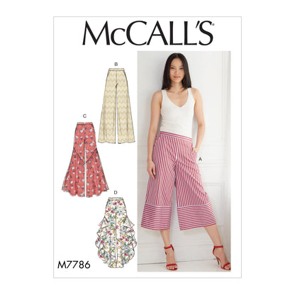 McCall's M7786 sewing pattern envelope for the women's pull-on trousers