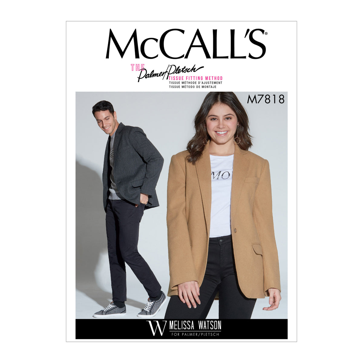 McCall's M7818 sewing pattern envelope for the unisex lined jacket