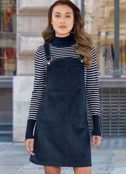 McCall's M7831 sewing pattern envelope for the women's pinafore dress