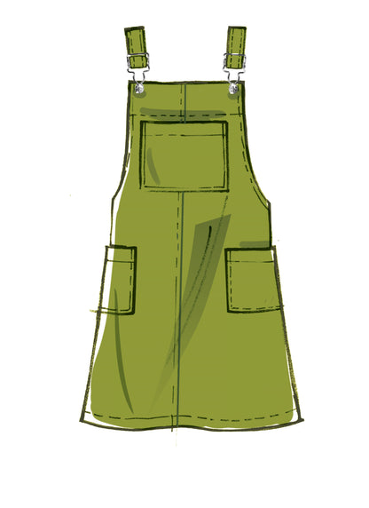McCall's M7831 sewing pattern envelope for the women's pinafore dress