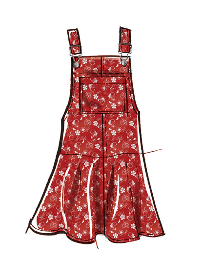 McCall's M7831 sewing pattern envelope showing pinafore dress designs