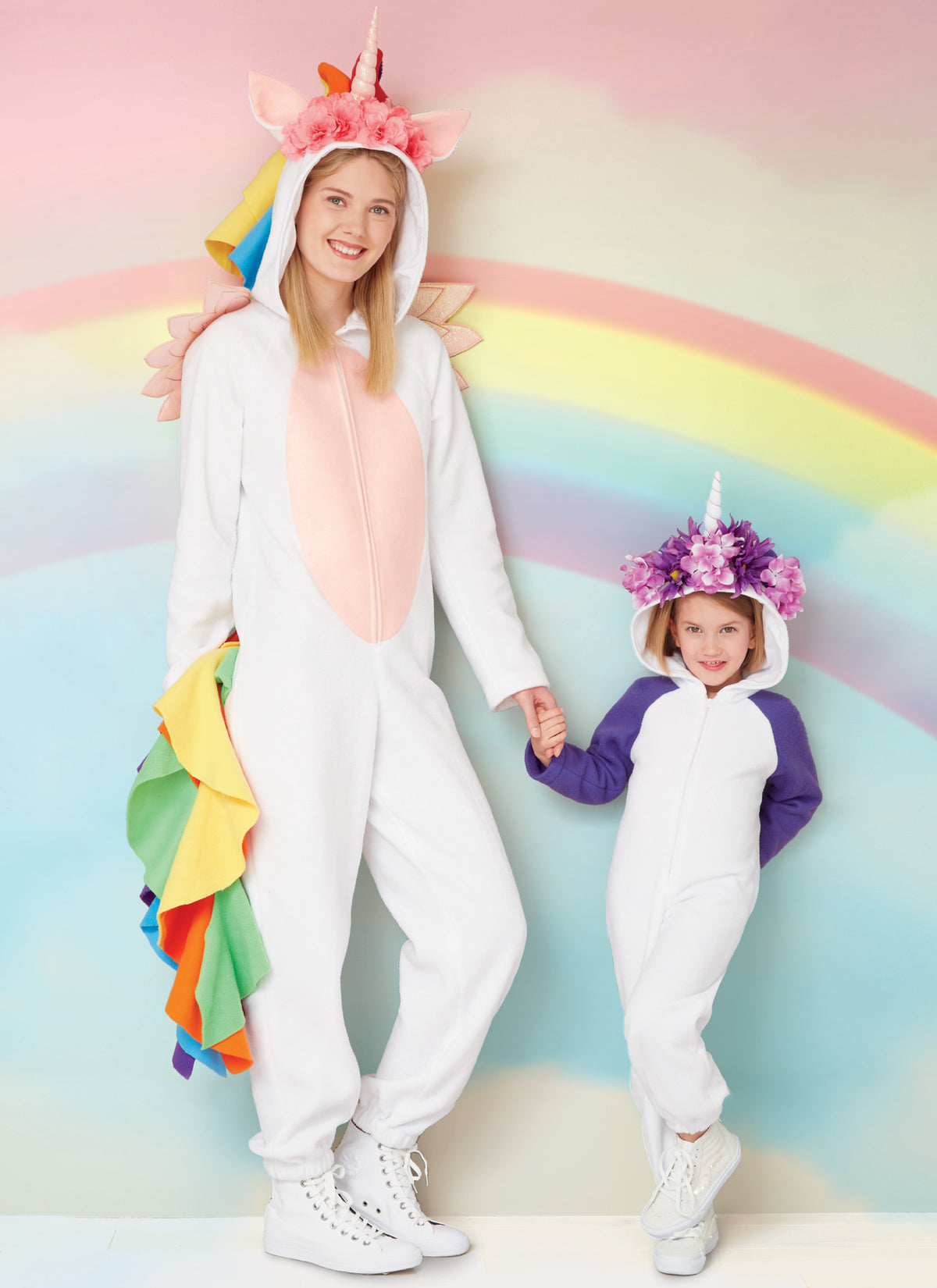 McCall's M7852 sewing pattern envelope showing hooded animal costume jumpsuit designs