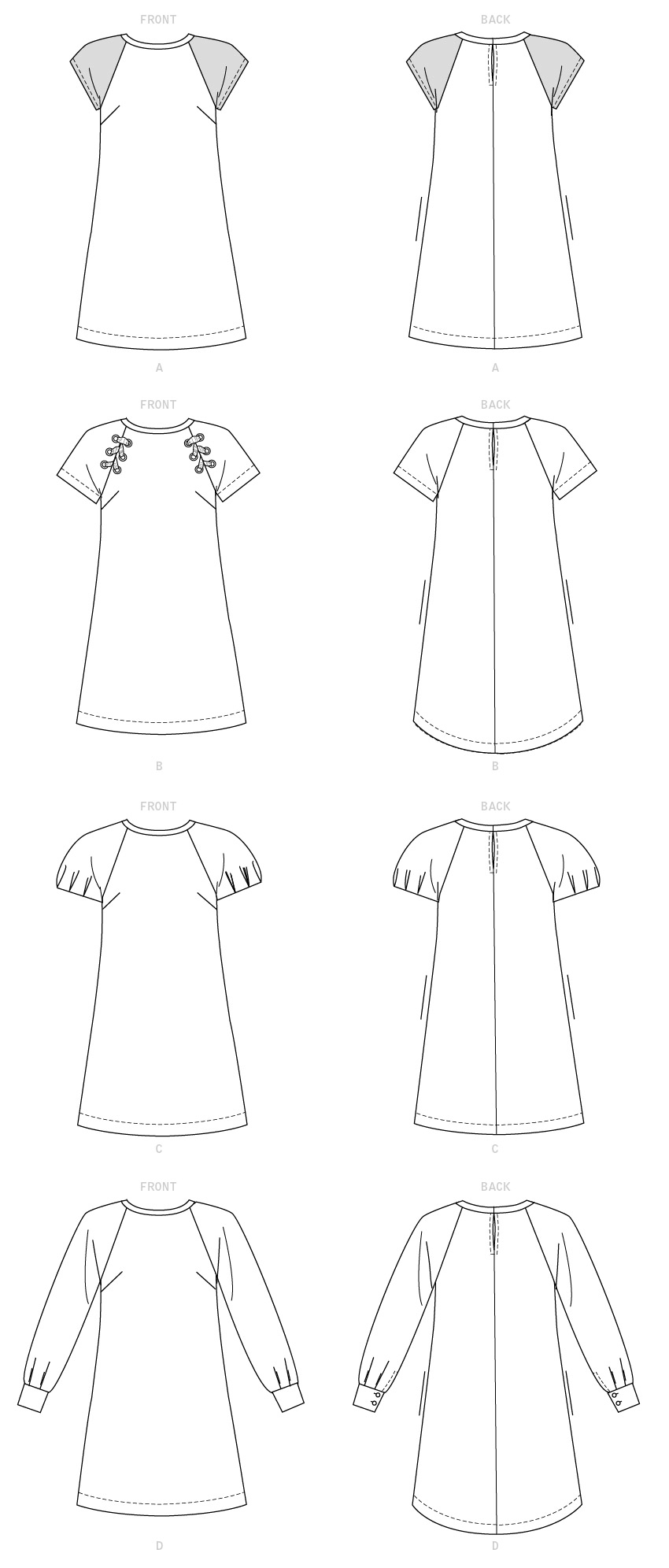 McCall's M7862 sewing pattern envelope showing loose-fitting dress designs