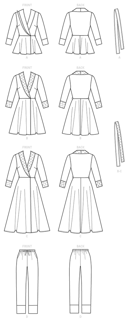 McCall's M7875 sewing pattern envelope showing wrap jacket or robe designs
