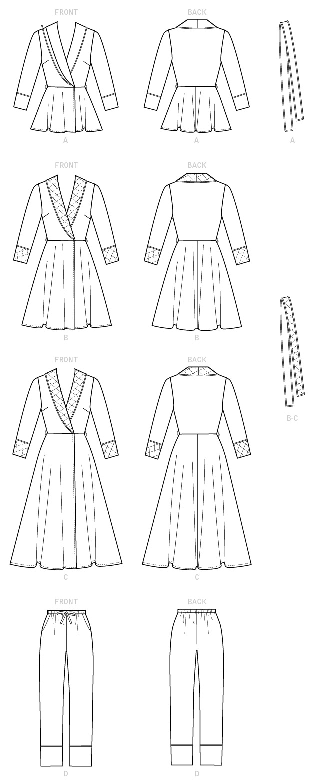 McCall's M7875 sewing pattern envelope showing wrap jacket or robe designs