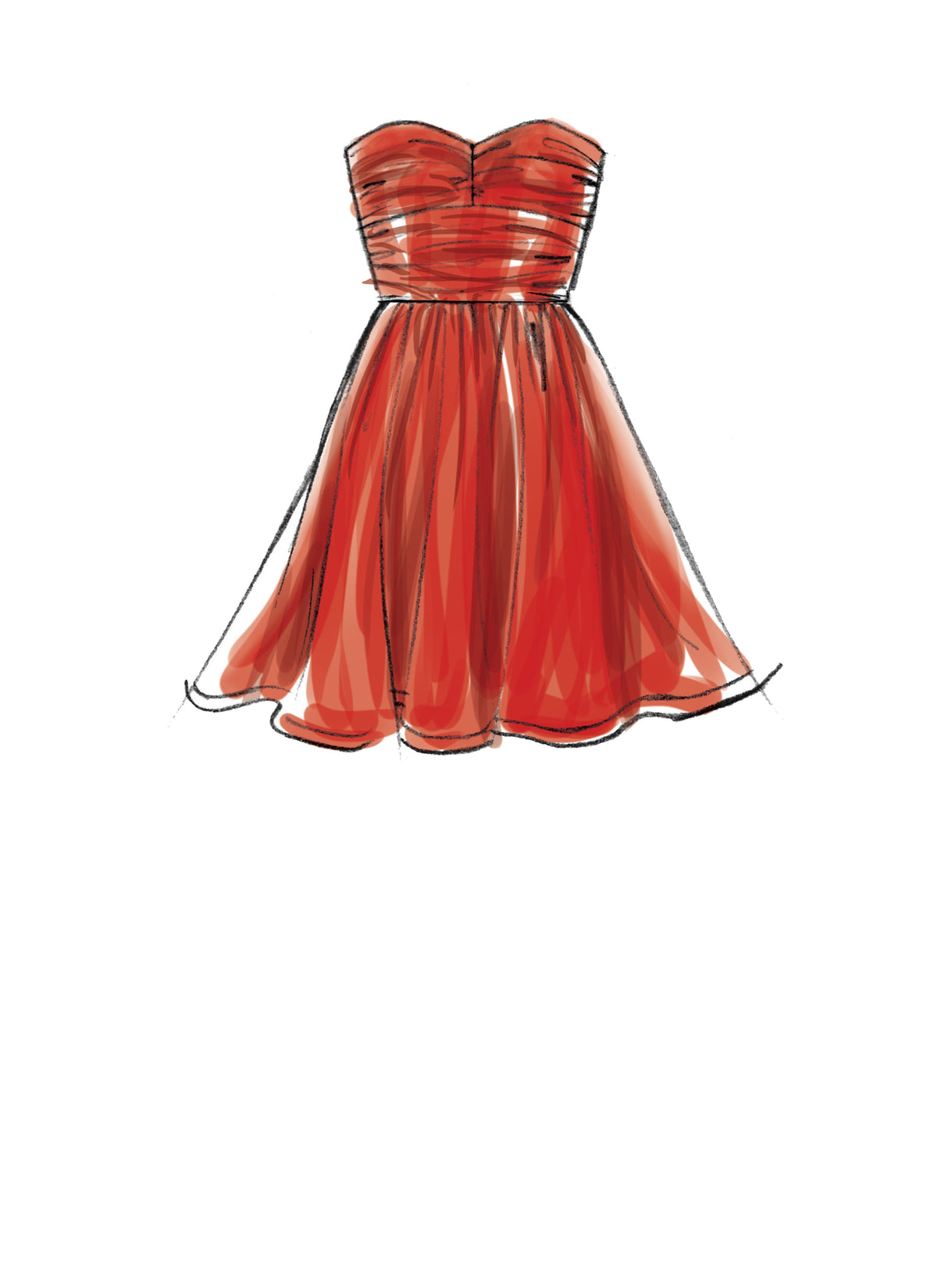 McCall's M7896 sewing pattern envelope showing fully lined boned dress designs