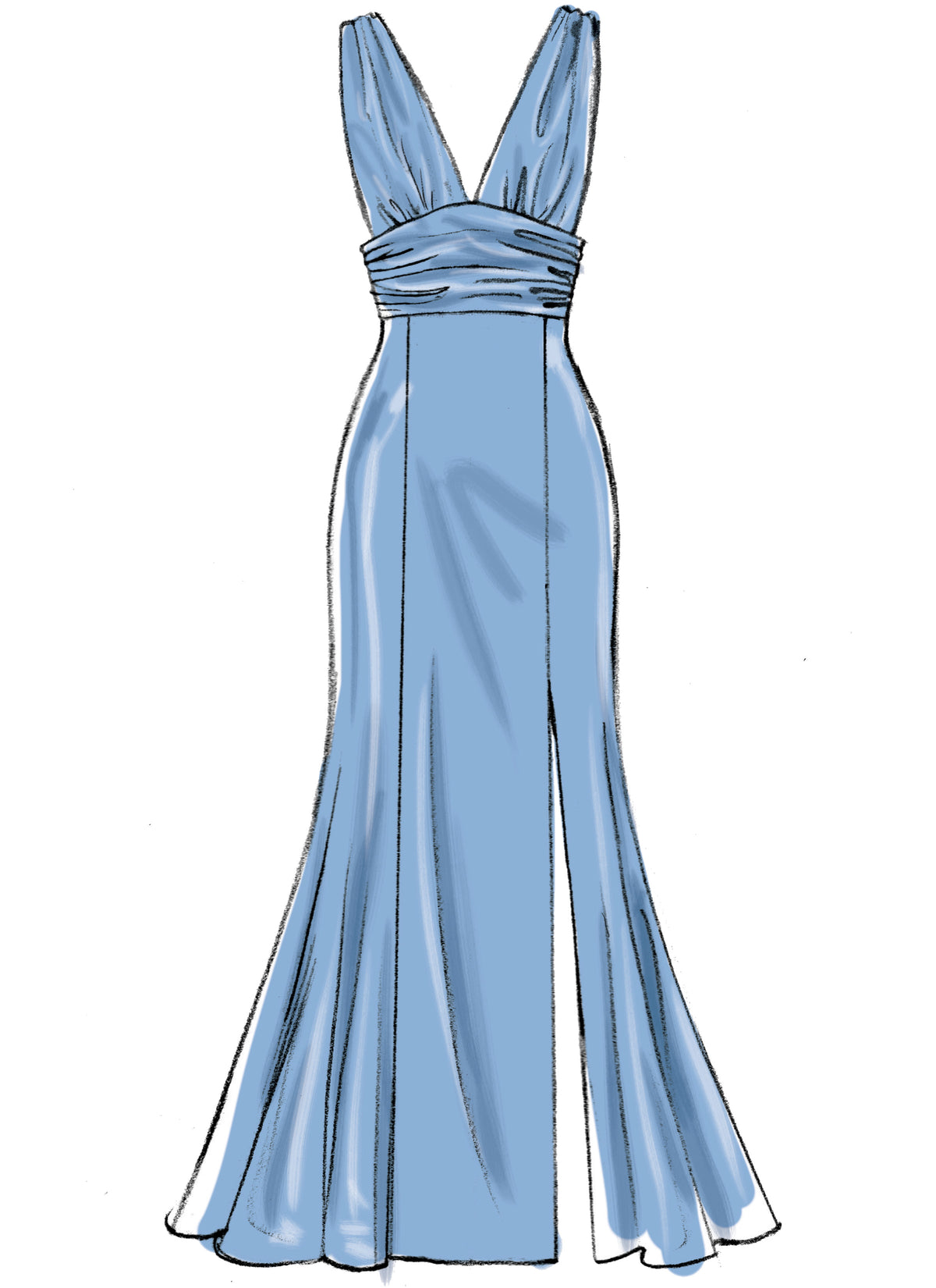 McCall's M7896 sewing pattern envelope showing fully lined boned dress designs