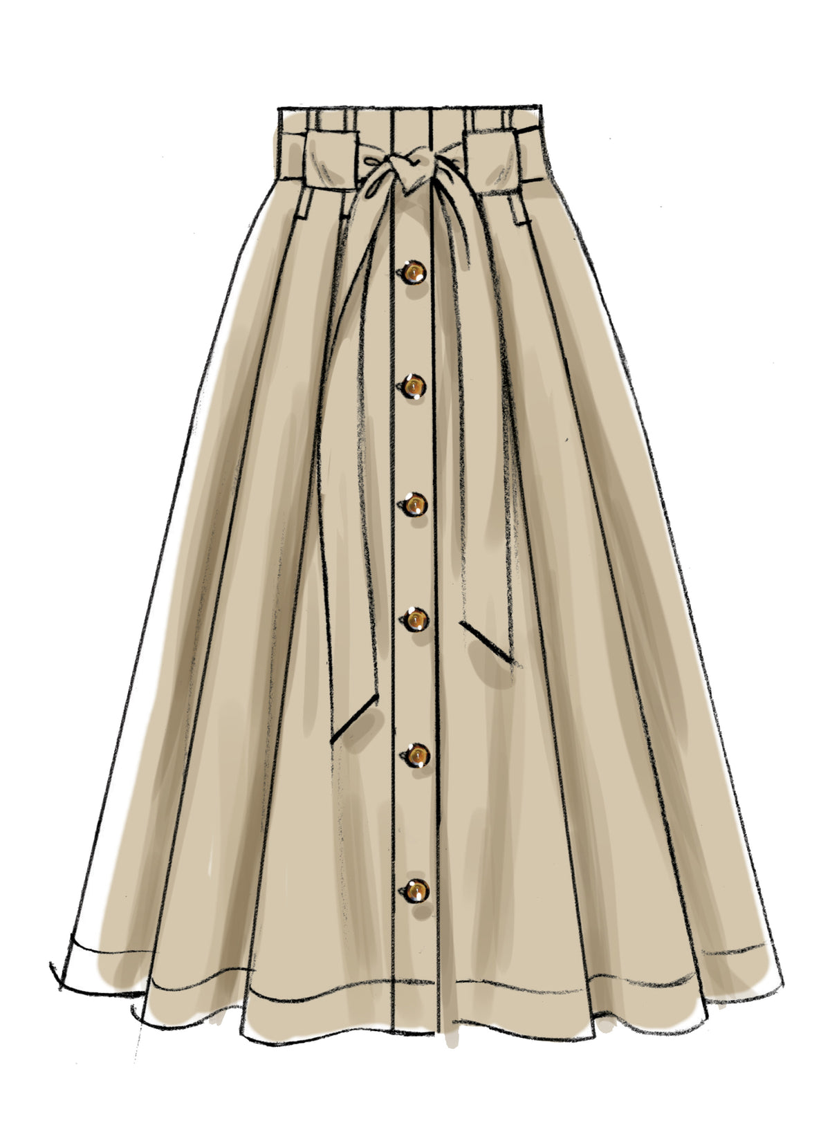 McCall's M7906 sewing pattern envelope showing full pleated skirt designs