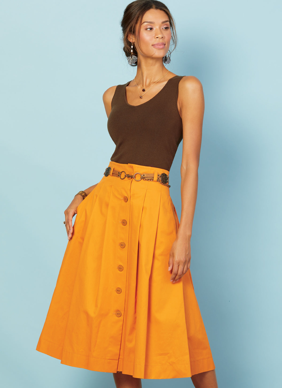 McCall's M7906 sewing pattern envelope showing full pleated skirt designs