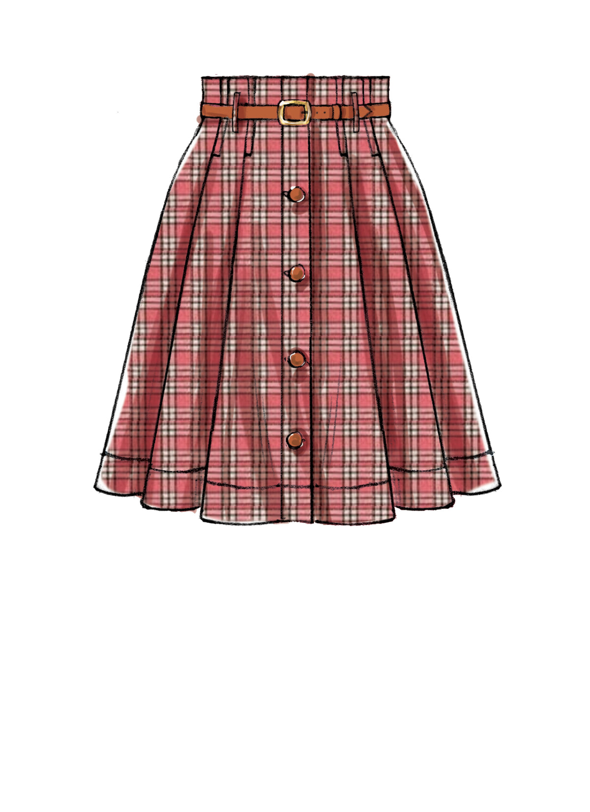 McCall's M7906 sewing pattern envelope showing full pleated skirt designs