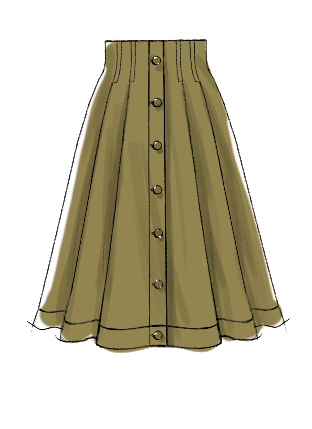 McCall's M7906 sewing pattern envelope showing full pleated skirt designs