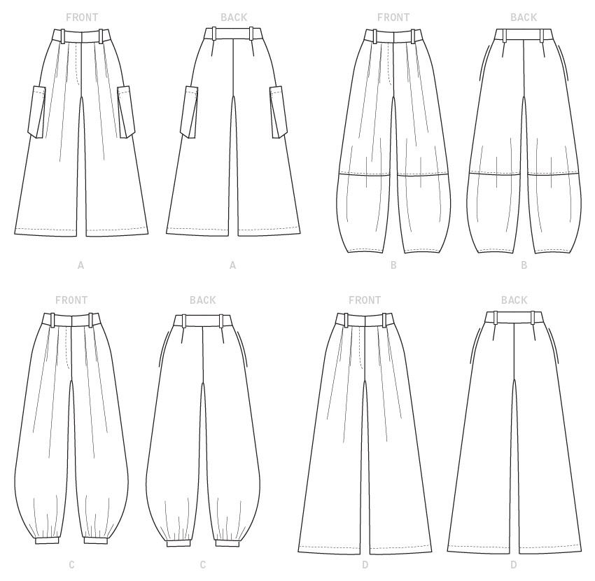 McCall's M7907 sewing pattern envelope showing loose-fitting trousers designs