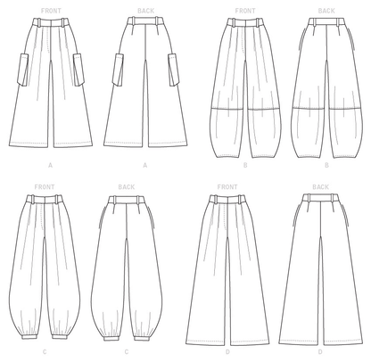 McCall's M7907 sewing pattern envelope showing loose-fitting trousers designs