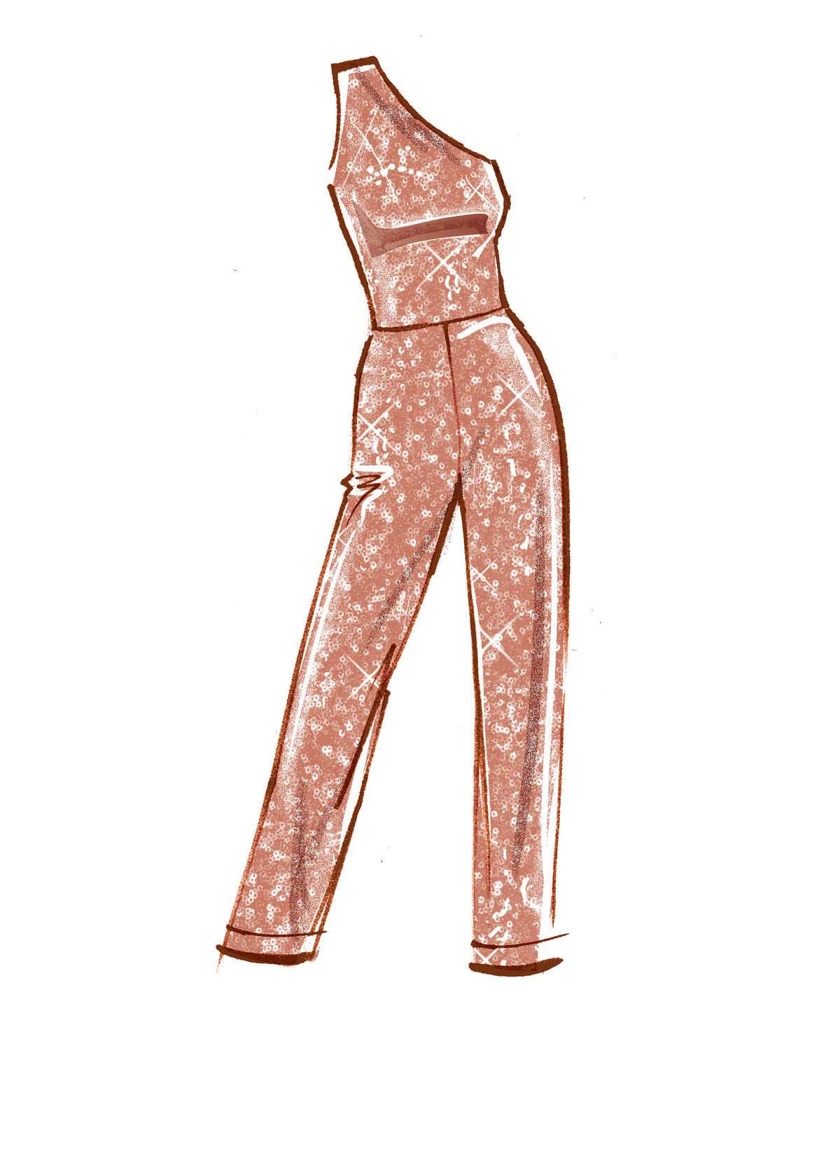 McCall's M7910 sewing pattern envelope showing pull-on knit jumpsuit designs