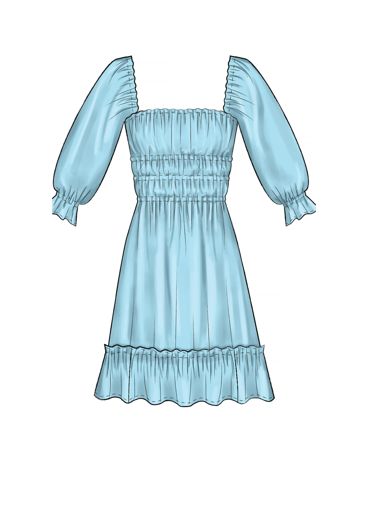 McCall's M7946 sewing pattern envelope showing pullover dress designs