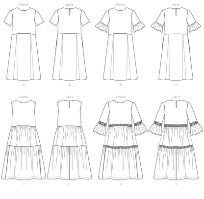 McCall's M7948 sewing pattern envelope showing dress designs