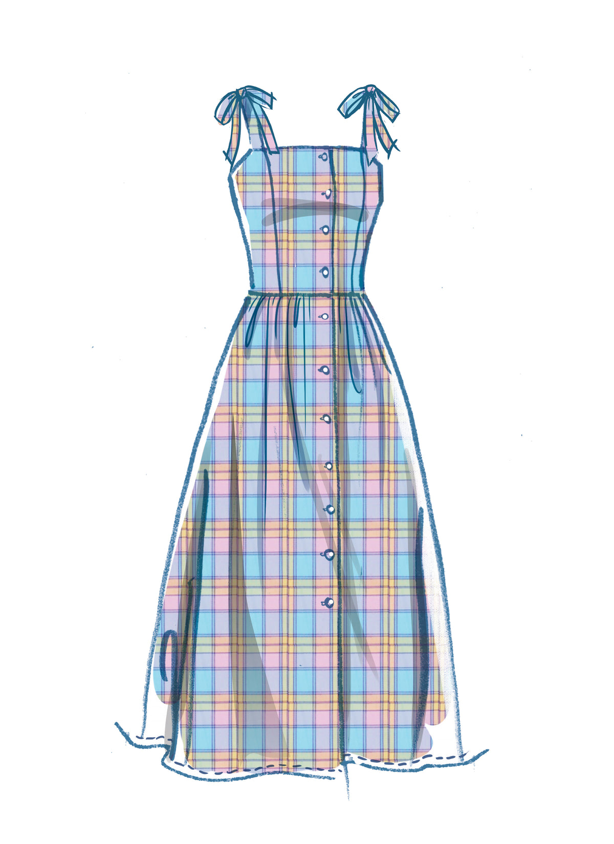 McCall's M7950 sewing pattern envelope showing dress