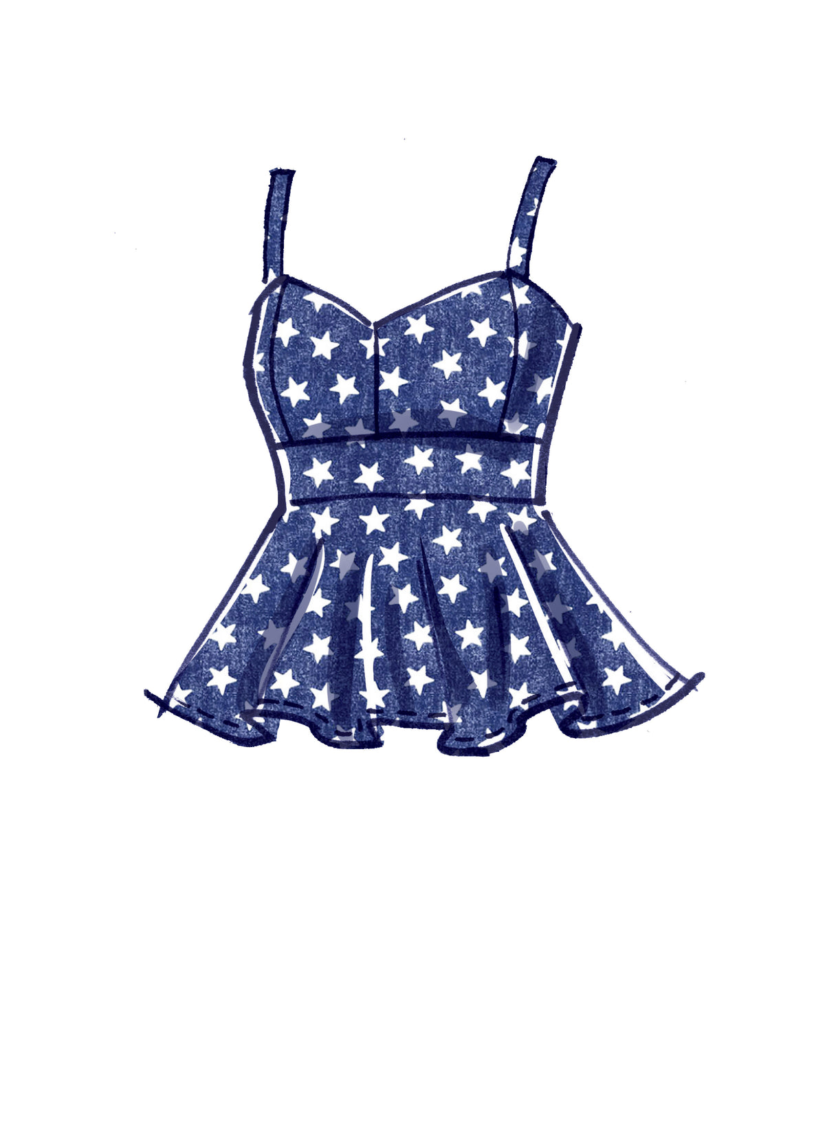 McCall's M7958 sewing pattern envelope showing lined top