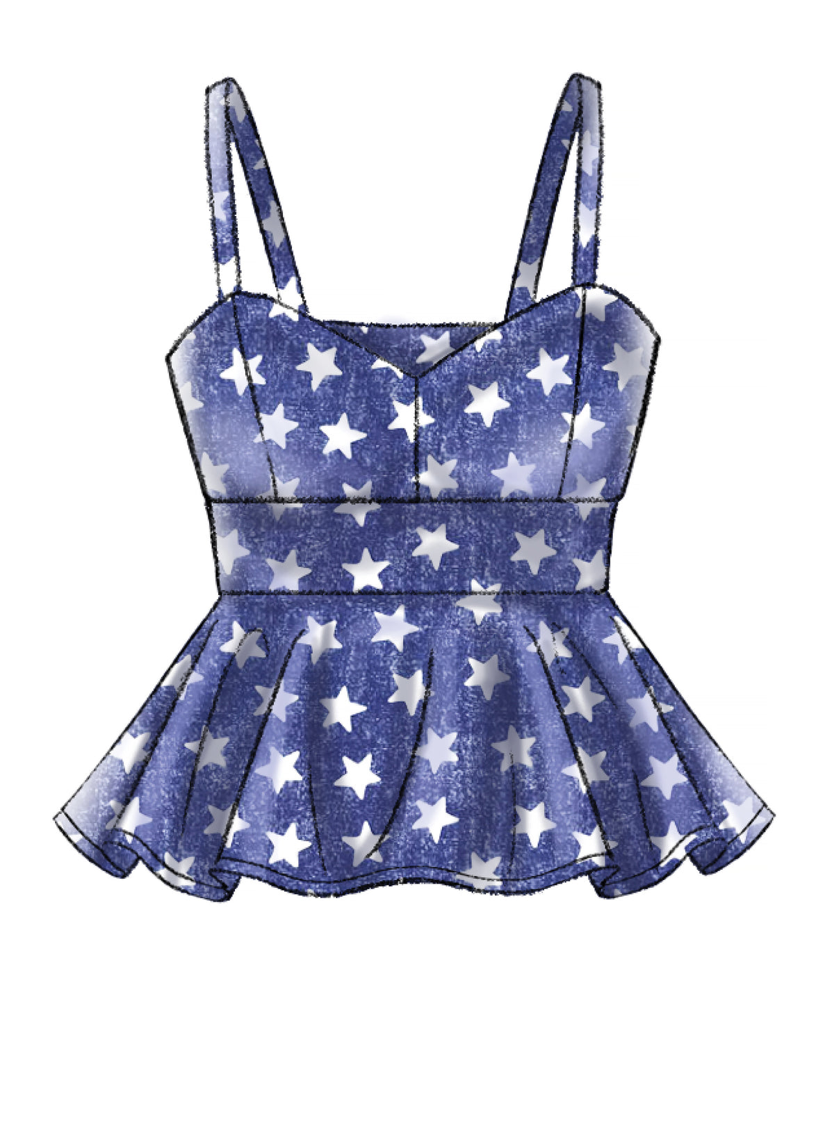 McCall's M7958 sewing pattern envelope showing lined top