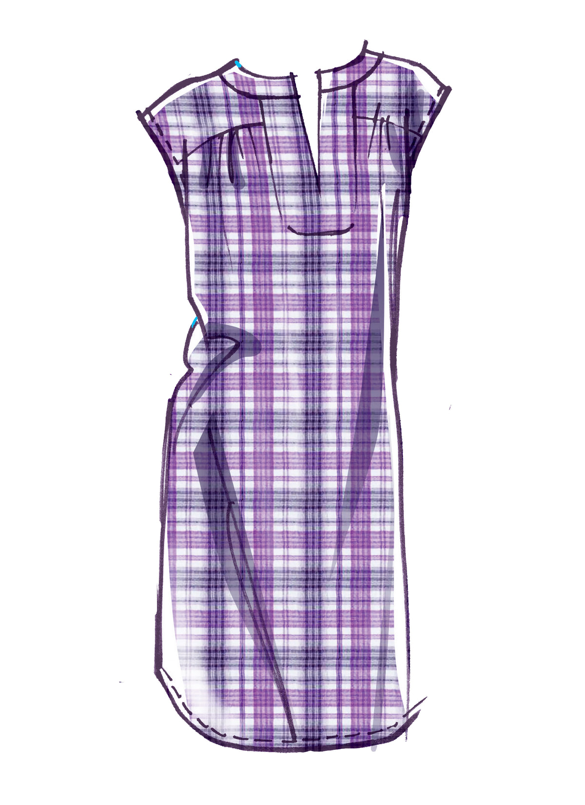 McCall's M7959 sewing pattern envelope showing top, tunic and dress