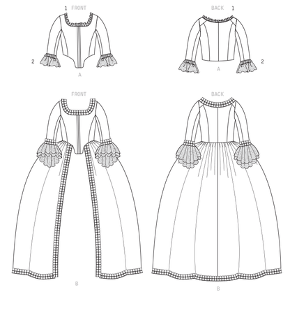 McCall's M7965 sewing pattern envelope showing costume jacket and robe