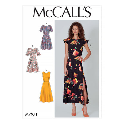 McCall's M7971 sewing pattern envelope showing dress