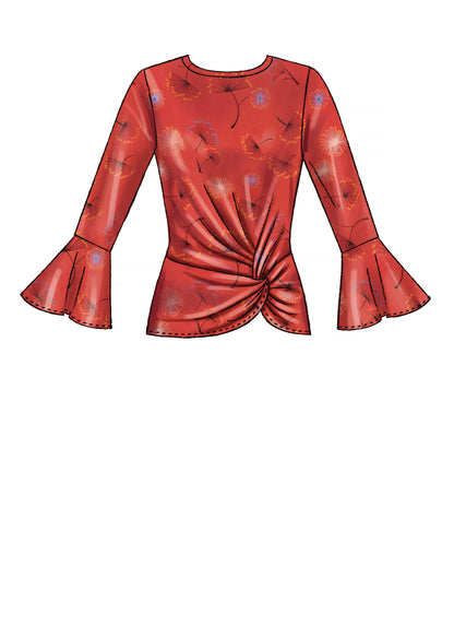 McCall's M7975 sewing pattern envelope showing knot-front top