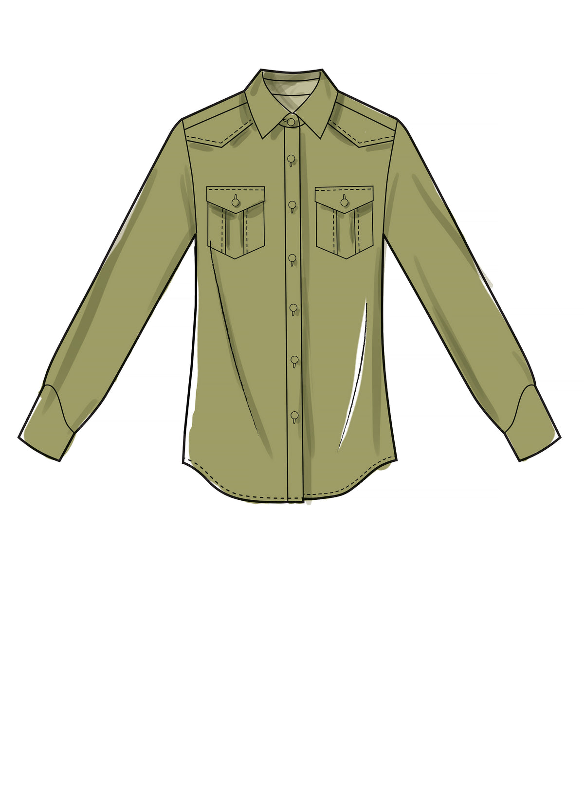 McCall's M7980 sewing pattern envelope showing unisex shirt
