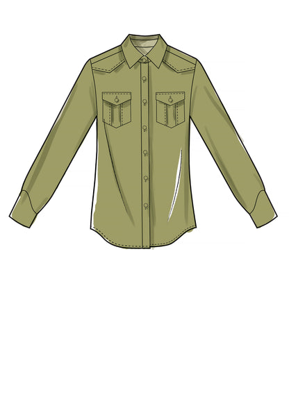 McCall's M7980 sewing pattern envelope showing unisex shirt