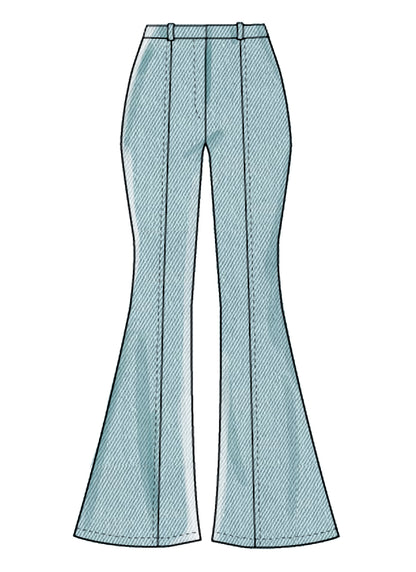 McCall's M8007 sewing pattern envelope showing flared trousers