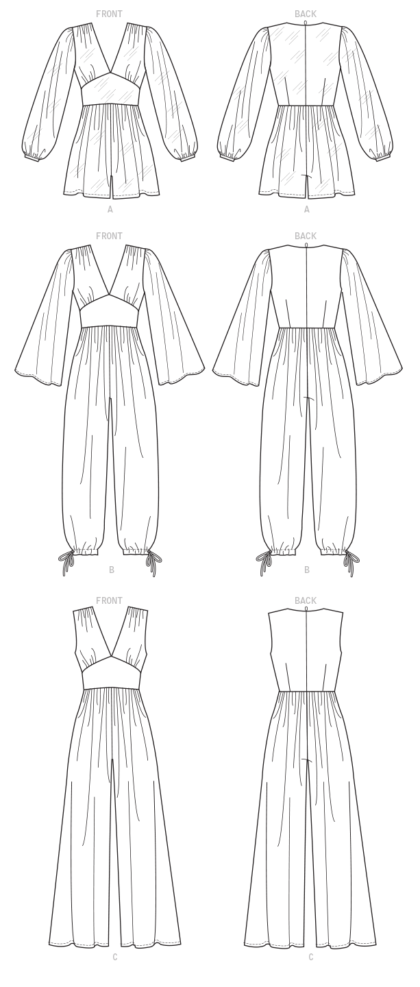 McCall's M8009 sewing pattern envelope showing jumpsuit and romper
