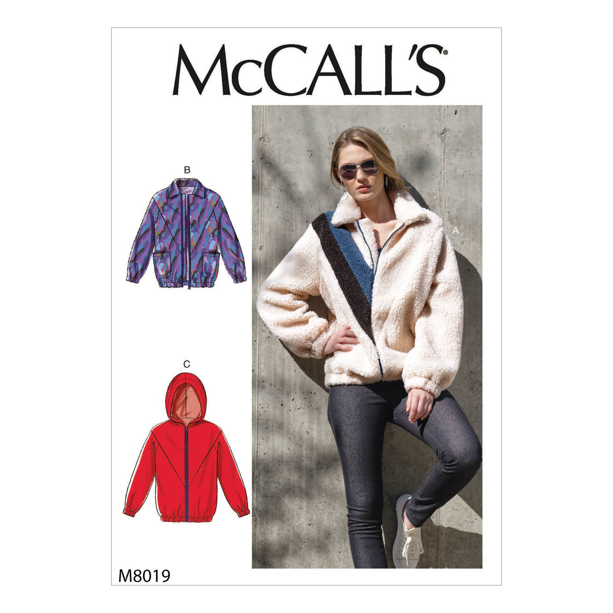 McCall's M8019 sewing pattern envelope showing lined jacket