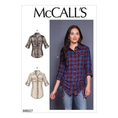 McCall's M8027 sewing pattern envelope showing princess seam top