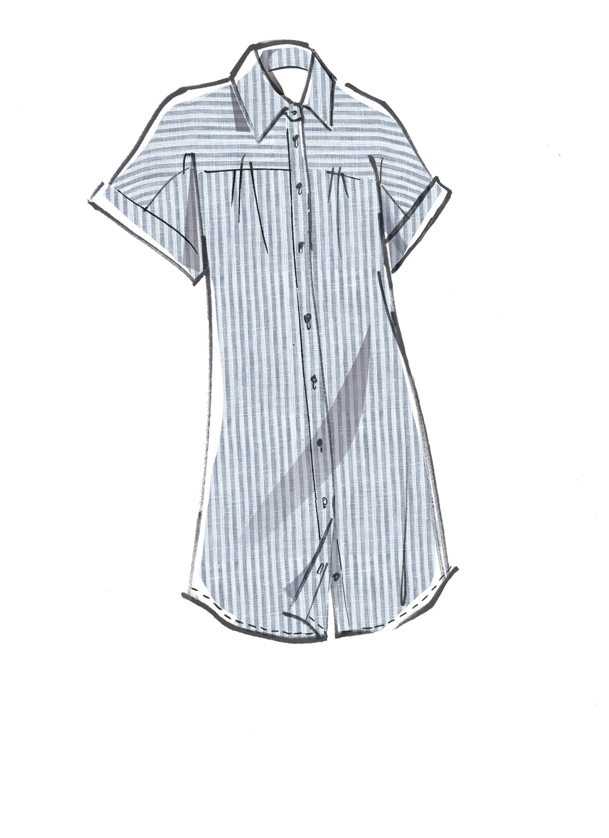 McCall's M8030 sewing pattern envelope showing shirt dress