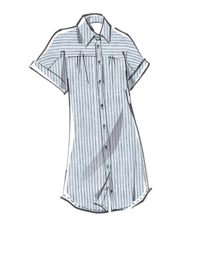 McCall's M8030 sewing pattern envelope showing shirt dress