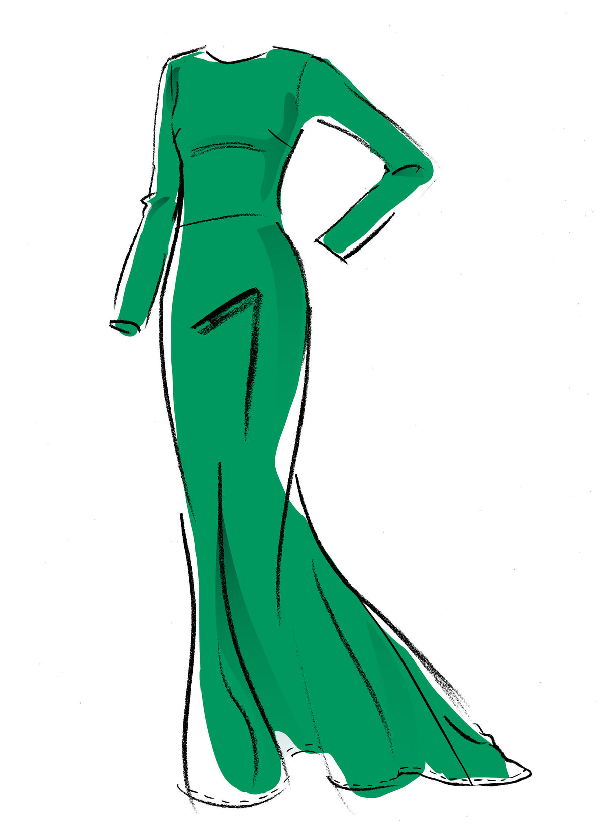 McCall's M8038 sewing pattern envelope showing evening gown designs
