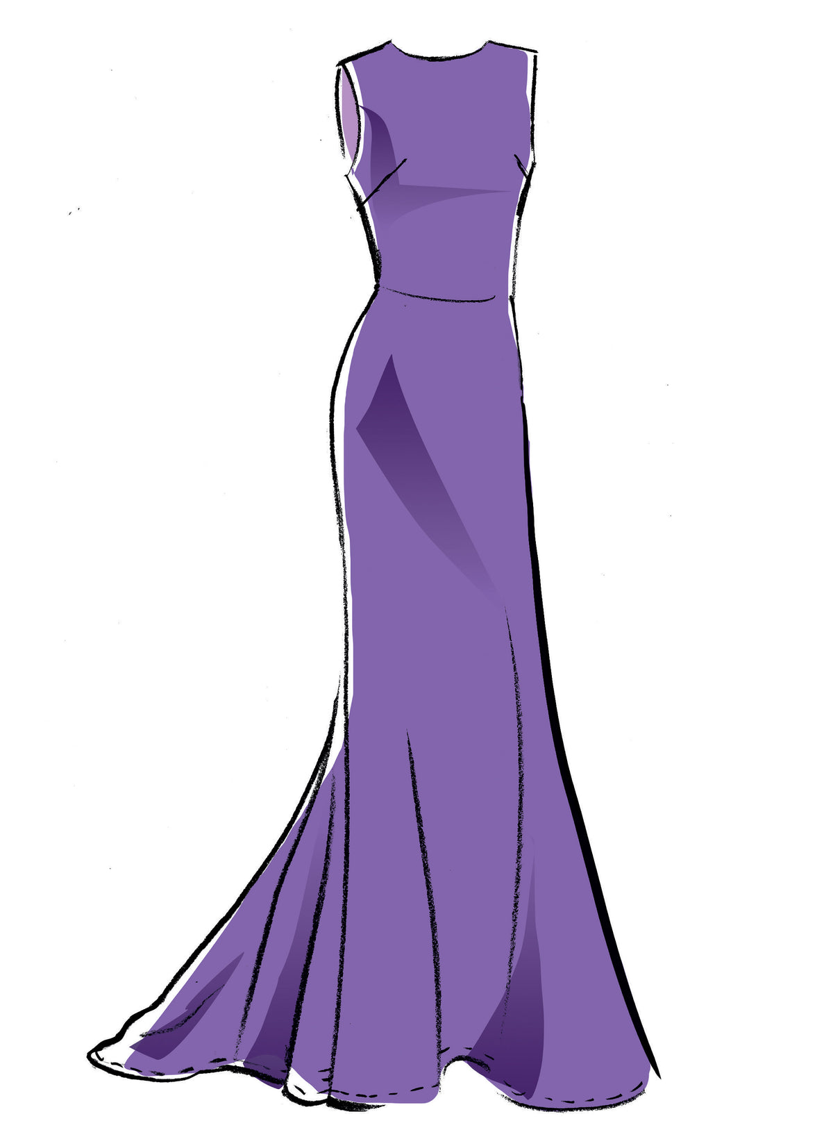 McCall's M8038 sewing pattern envelope showing evening gown designs