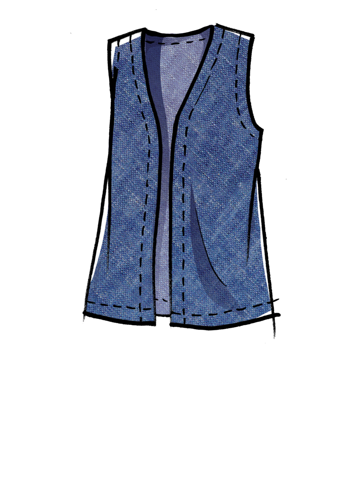 McCall's M8050 sewing pattern envelope showing unlined vest designs