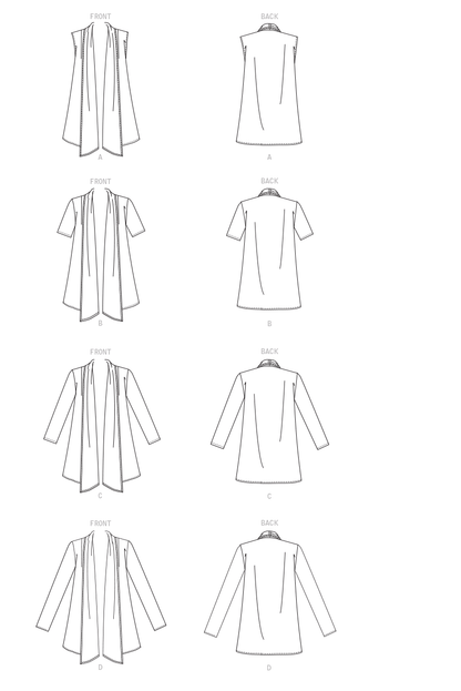McCall's M8052 sewing pattern envelope showing shawl collar cardigan designs