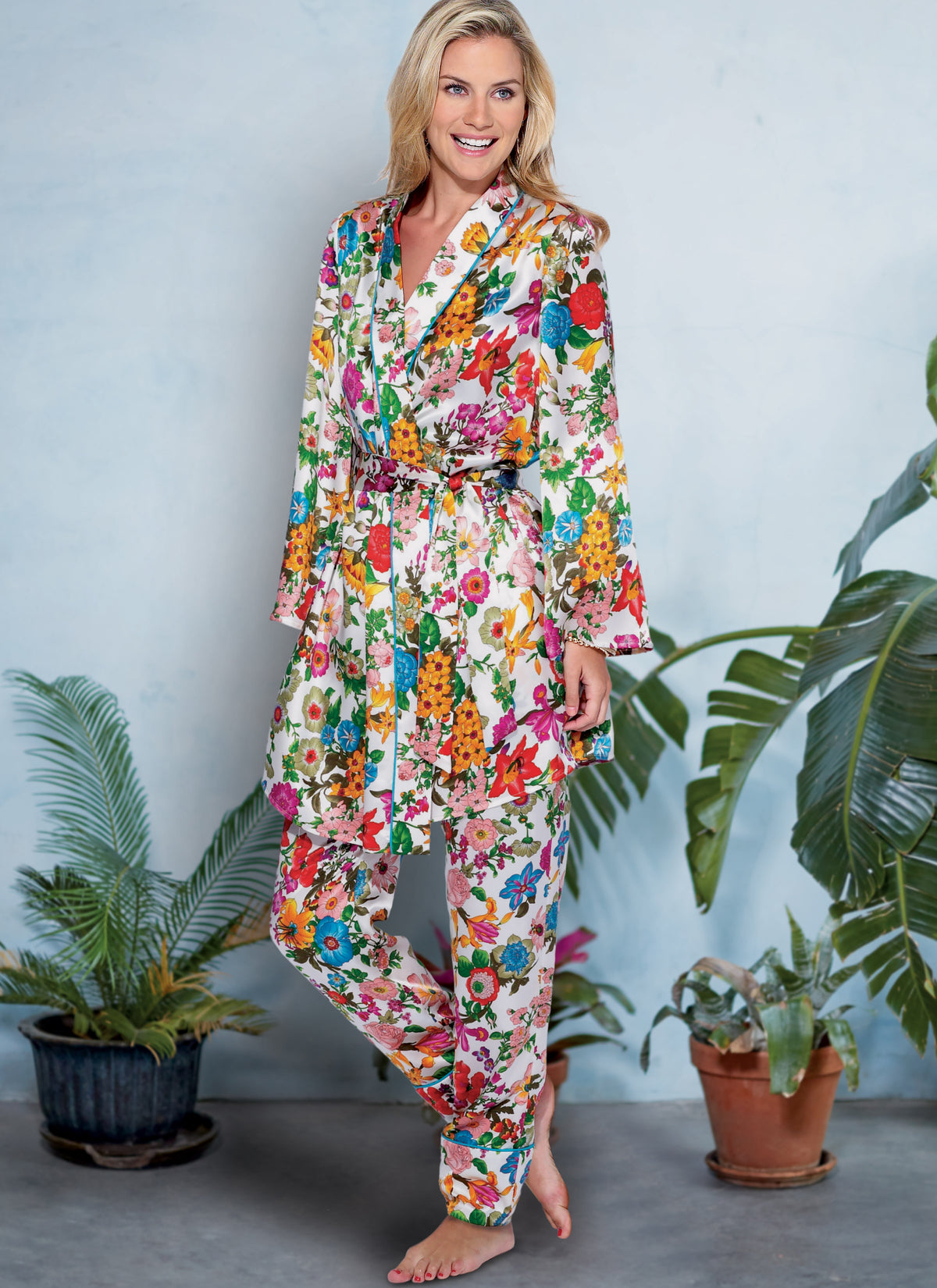 McCall's M8056 sewing pattern envelope showing wrap robe designs