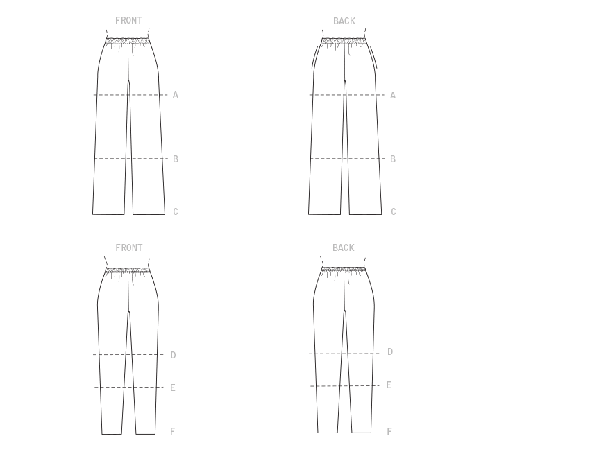 McCall's M8057 sewing pattern envelope showing shorts and trousers designs