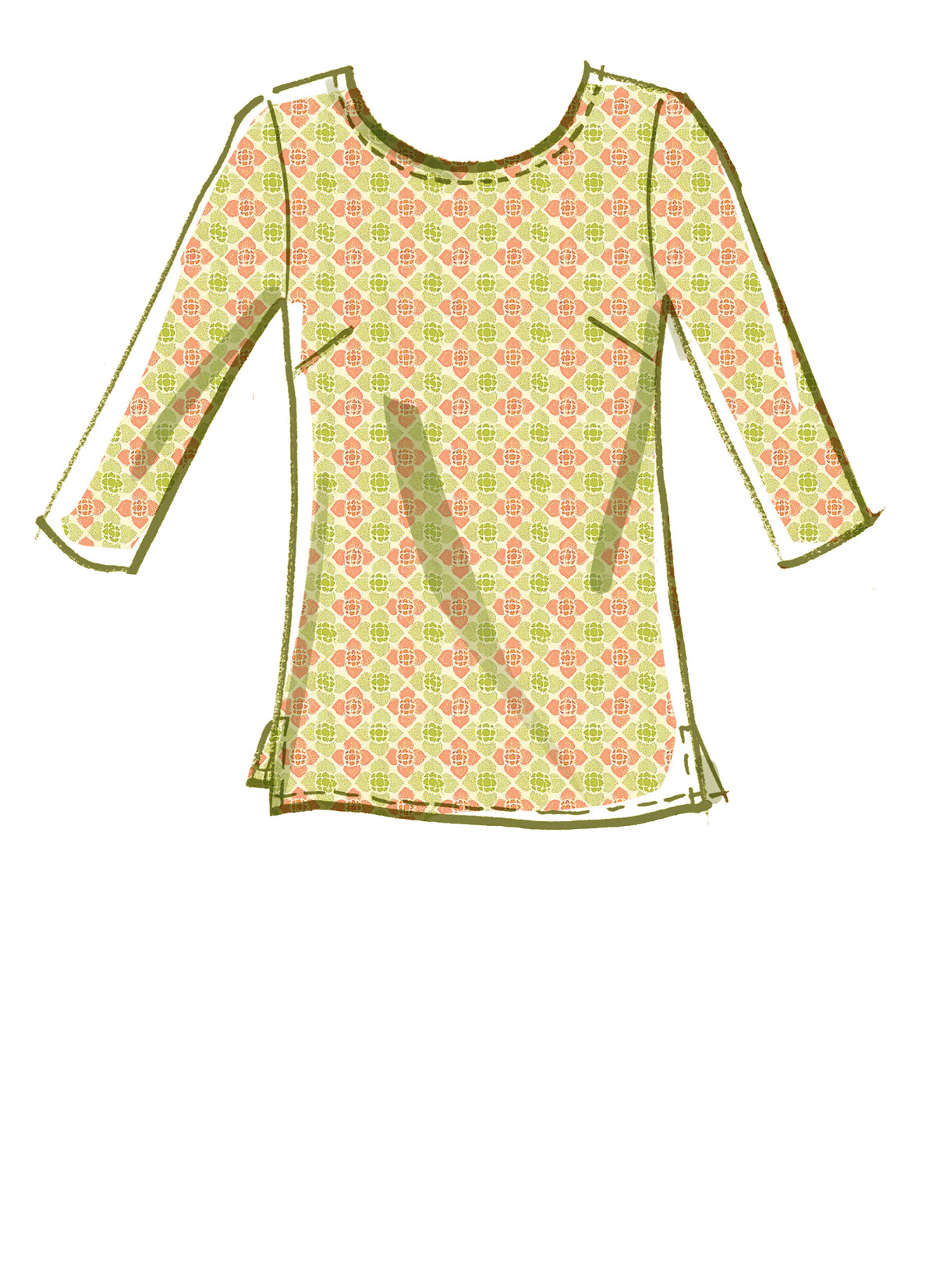 McCall's M8059 sewing pattern envelope showing tops and tunics designs