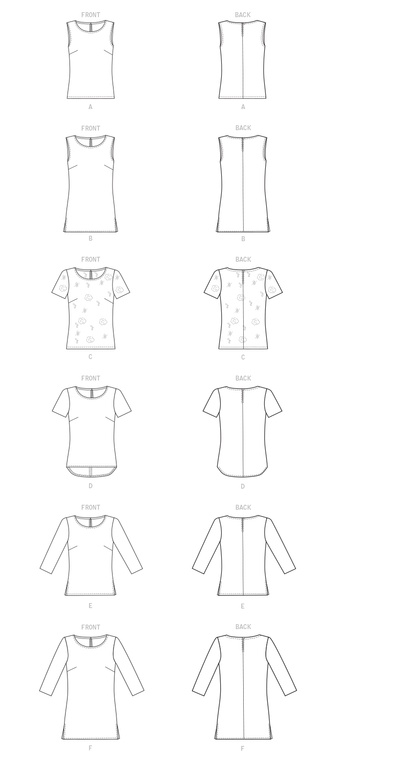 McCall's M8059 sewing pattern envelope showing tops and tunics designs