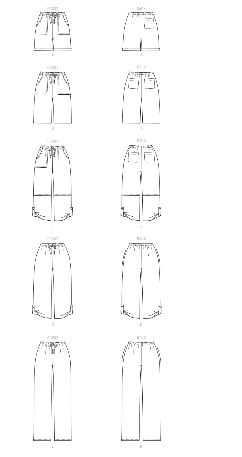 McCall's M8063 sewing pattern envelope showing shorts and trousers designs