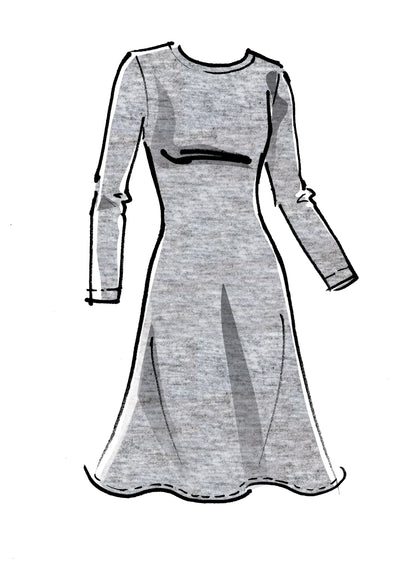 McCall's M8064 sewing pattern envelope showing pullover dress designs
